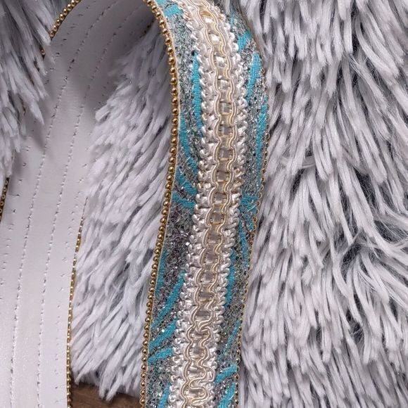 Blue Pearl Sparkle Statement Belt Unmarked - Picture 10 of 16